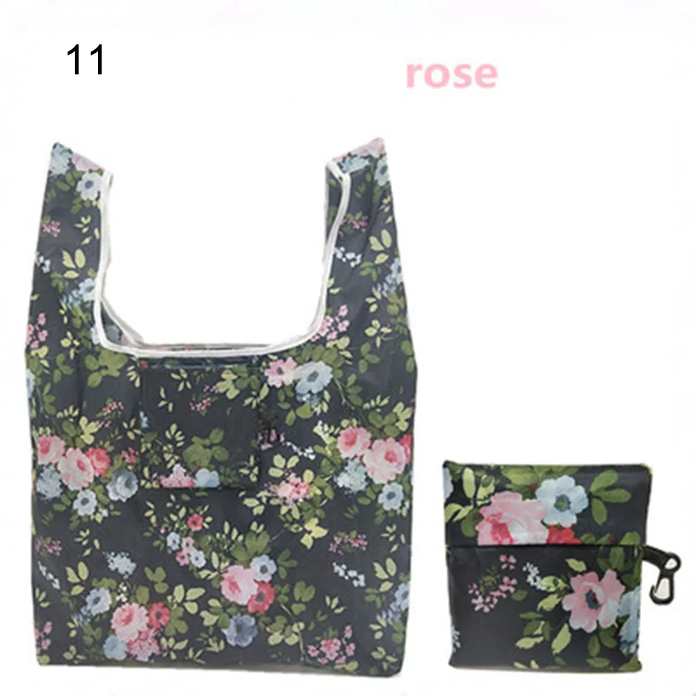 Bolso de compras plegable con estampado verde, bolsa de almacenamiento portátil de gran capacidad, a la moda, gran oferta, novedad