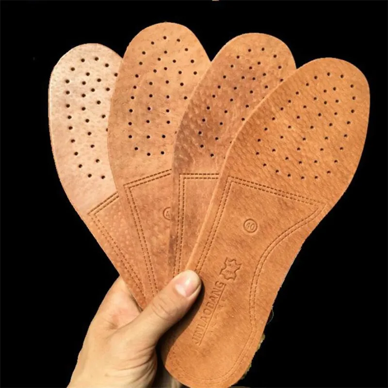 Non-slip Leather Insole Breathable Gas Thick Embossed Deodorant Sweat-absorbent Insole For Men Women 36-45 Leather Insole