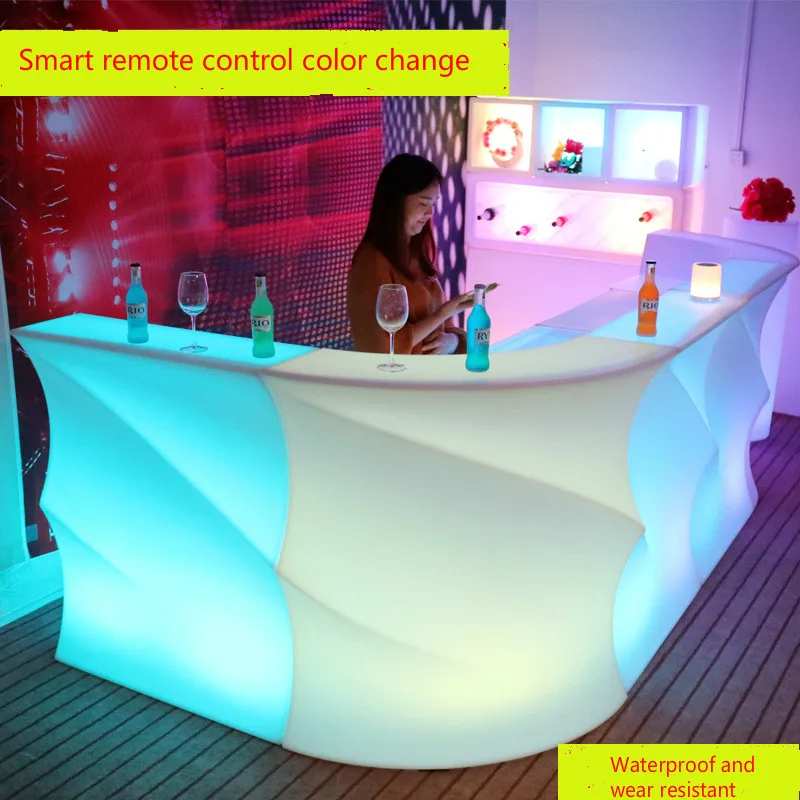 New LED light bar creative modern round wave bar colorful remote bar KTV party night bar cabinet to decorate your bar Commercial