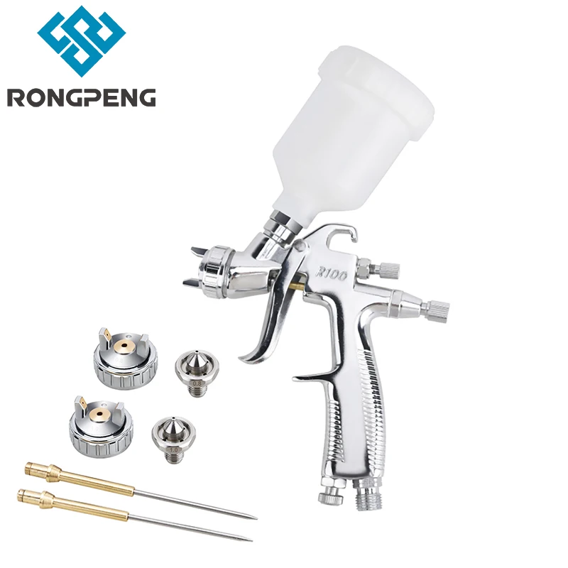RONGPENG Công Nghiệp Chất Lượng Cao 1.0Mm Vòi Phun Xịt + Tặng Đầu Vòi 0.8Mm Không Nắp Bộ Kim Chỉ Cho Nước sơn Gốc Xe Ô Tô Tự Động Refinish