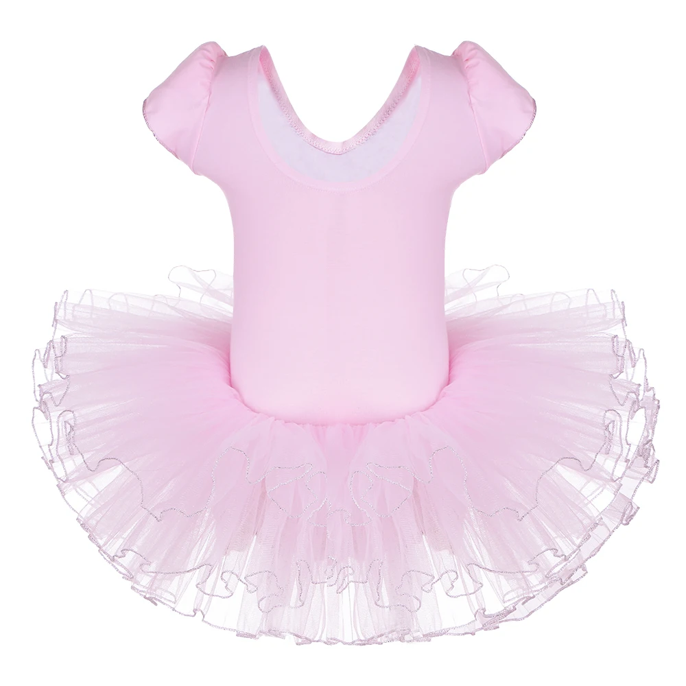 BAOHcorde U-Robe de Ballet Professionnelle en Coton pour Fille, Tutu de brev, Fleur de Perle, Manches Courtes