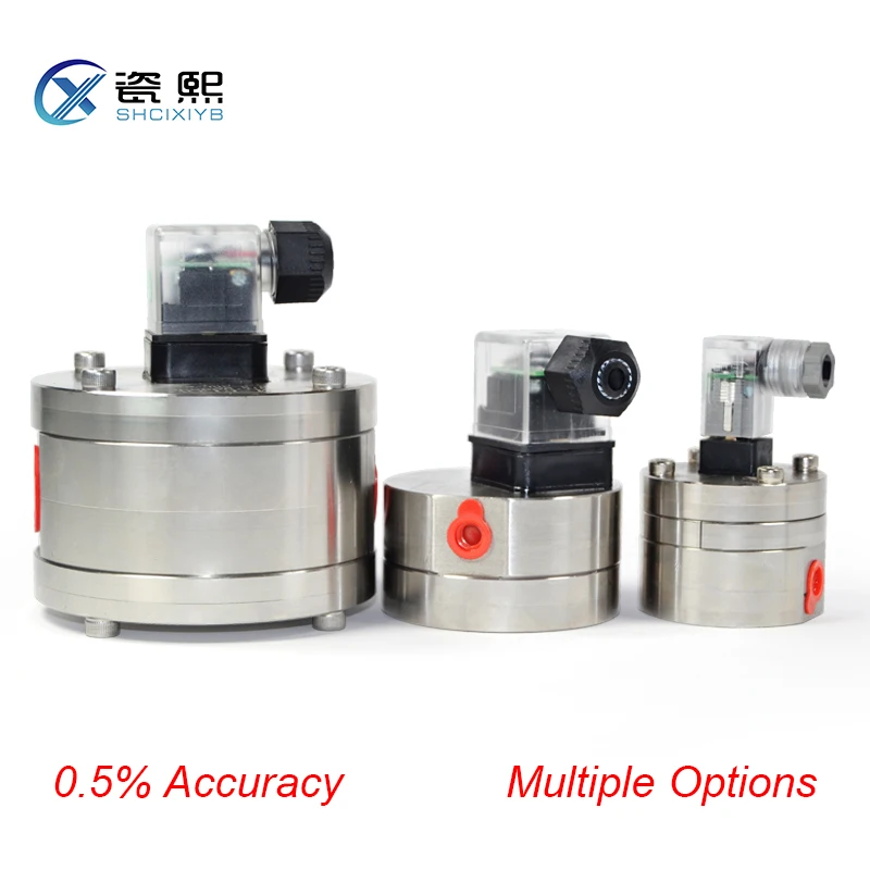 CIXI High Accuracy 0.5% Micro Oval Gear Flow Meter 30-6000 L/H Stainless Steel Liquid Glue Water Fuel Flowmeter Measurement