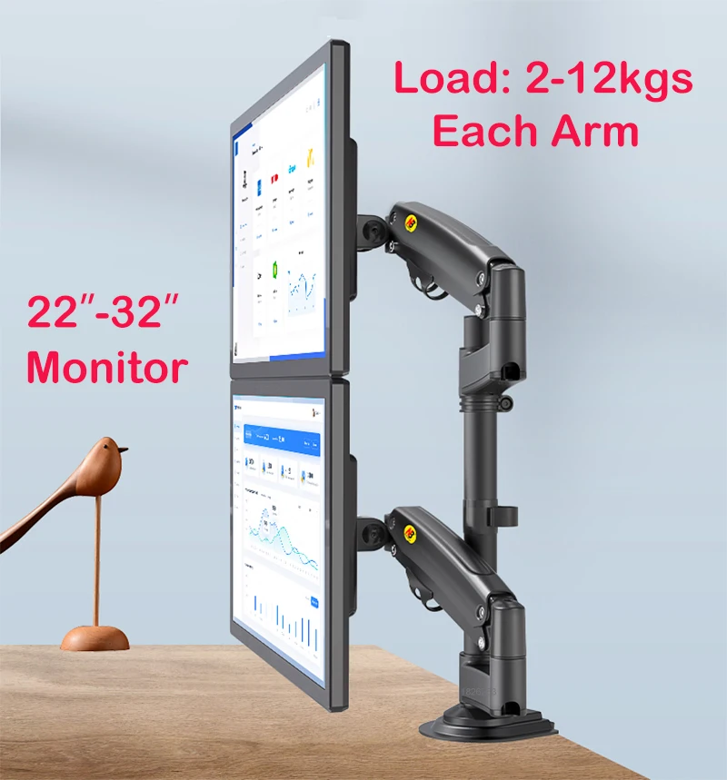 Desktop NB H180 + FP-2 Gas Spring Dual Arm for 22\