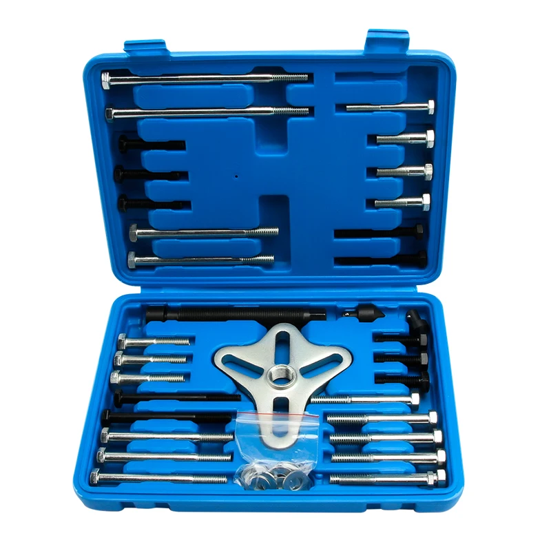 46 PCS High-Quality Steel Automotive Tool Set Harmonic Balancer Steering Wheel Puller Repair Kit Disassembly Removal Tool Set