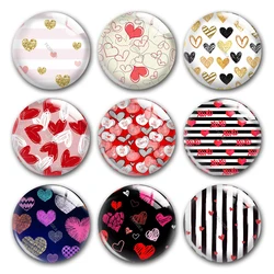 Handmade Valentine's Day Heart Lover Happy Round Photo Glass Cabochons Demo Flat Back DIY Jewelry Making Findings Accessory