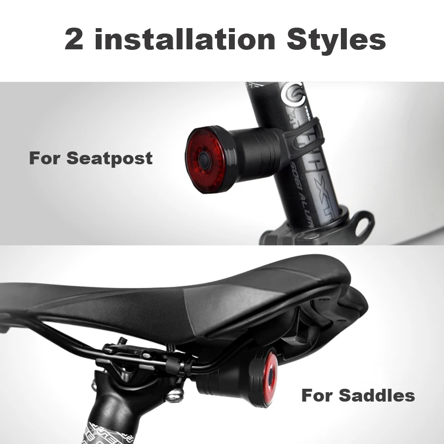 NEWBOLER Bicycle Smart Auto Brake Sensing Light IPx6 Waterproof LED Chargable Cycling Taillight Bike Rear Light Bike Accessories