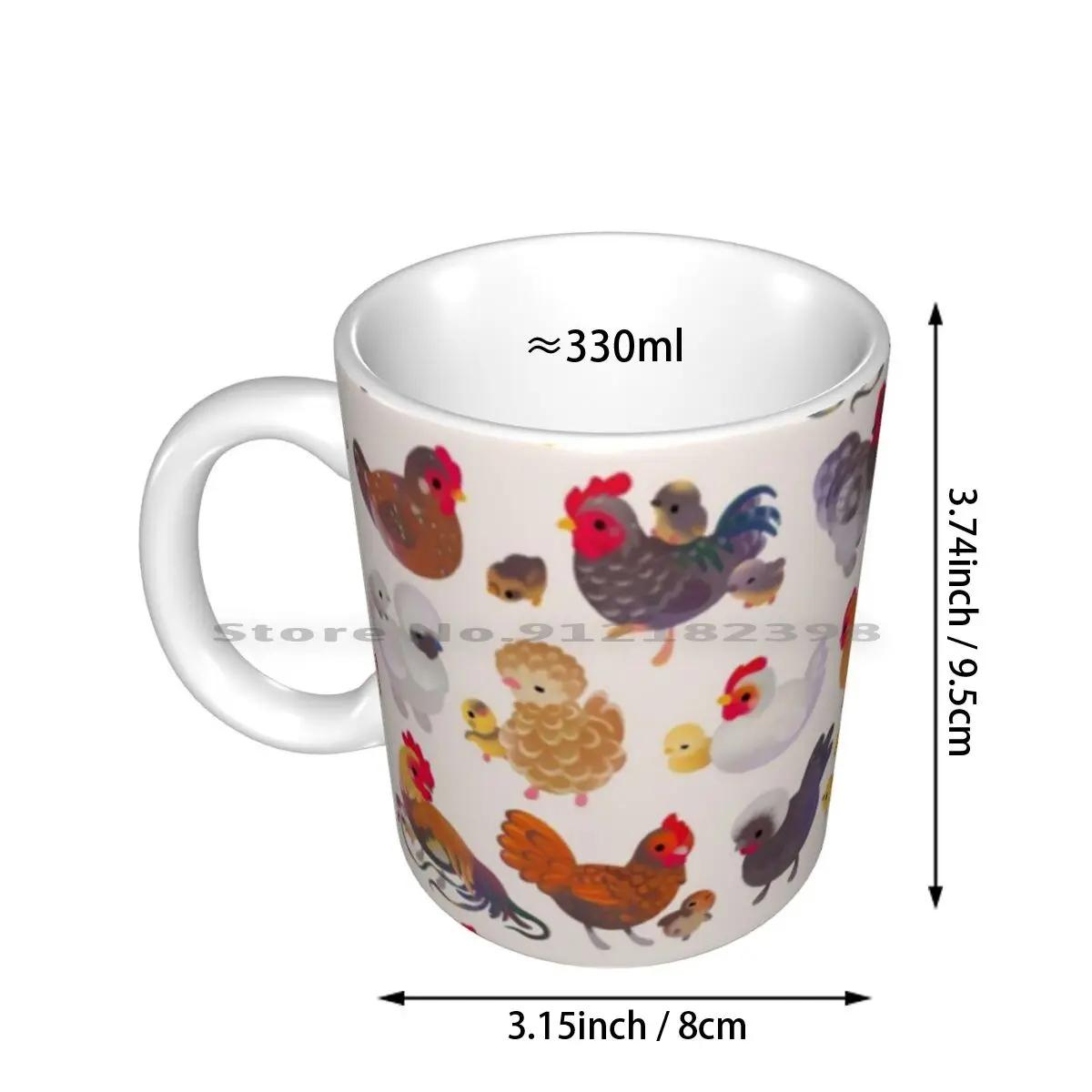 Chicken And Chick Ceramic Mugs Coffee Cups Milk Tea Mug Chicken Chicken Breed Chick Pikaole Cute Kawaii Animal Bird Cute Bird