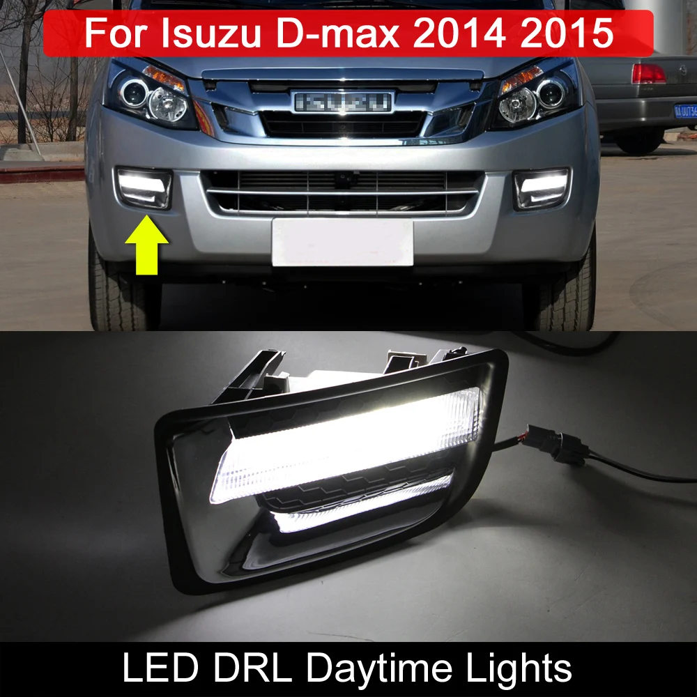 

LED Fog Lamp White LED DRL Daytime Lights For Isuzu D-max Dmax 2014 2015