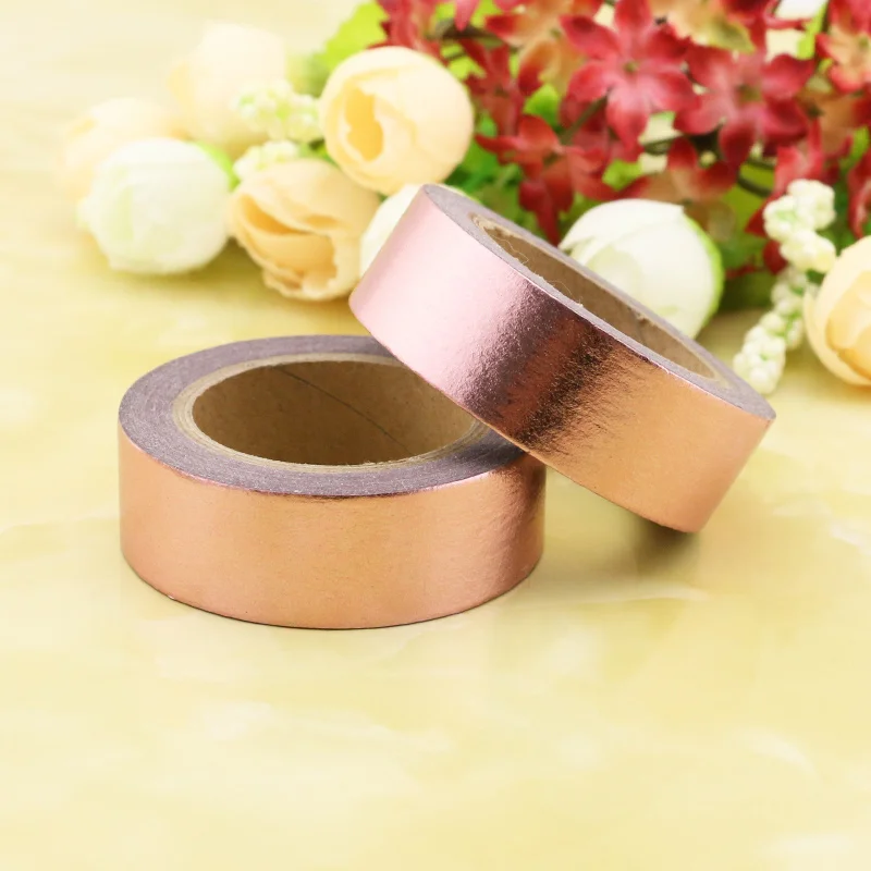 New rose gold Foil Washi Tape Quality Stationery Diy Tools Kawaii Scrapbook Paper Christmas decoration washi tape