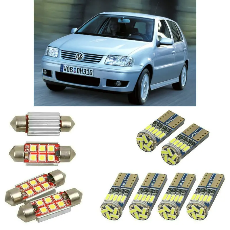 

Interior led Car lights For Volkswagen polo 6n2 hatchback car accessories License Plate Light 6pc