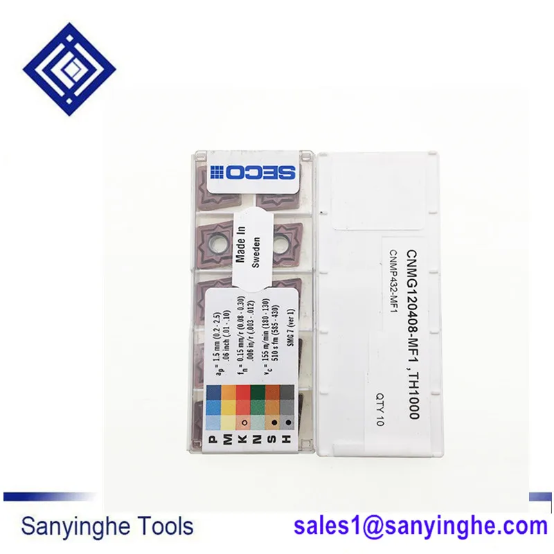 High quality sanyinghe 10 pcs/lots CNMG120408-MF1 CP200 cnc carbide turning inserts cnc blade lathe cutter tool