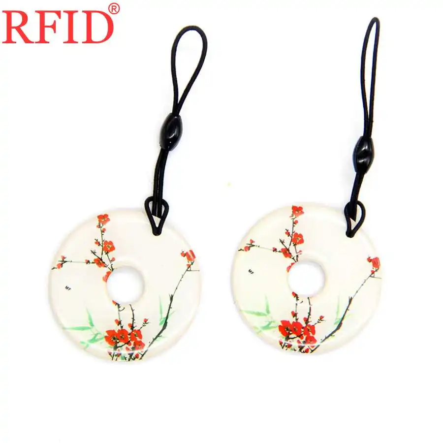 UID S50 1K 13.56Mhz Changeable Rewritable NFC Key Fob Badge Token Tag IC Card Circular Dropping Glue Keychain Fast Shipping 1pcs