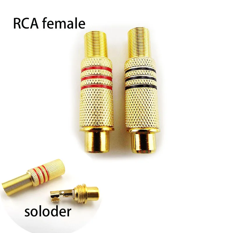 Gold Plated RCA Connectors Male Female Plug Adapter Solder Type for Audio Cable Plug Adapters Video CCTV Camera