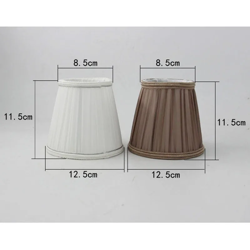 DIA 12.5cm Cool White,Brown Color Chandelier Mini Fabric Lampshade, Modern Wall Light Lamp Shades,Clip On