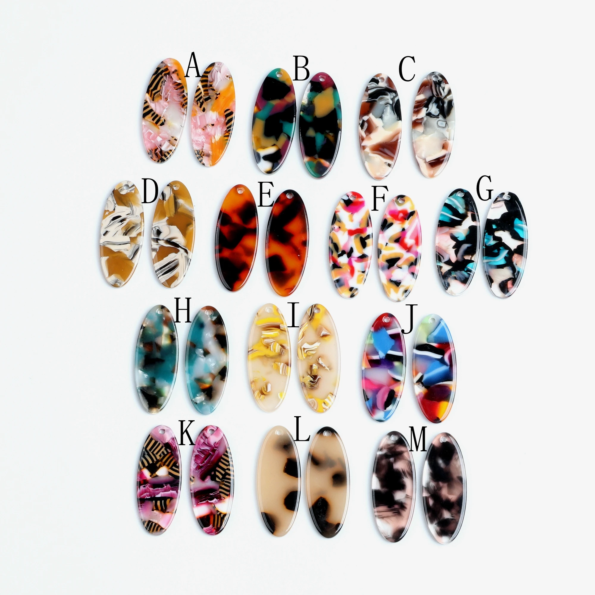Tortoise Shell Earring Charms,Acetate Acrylic  Oval Shaped Pendant,Earrings Parts,Earring Findings,12.5x31mm,ACE237