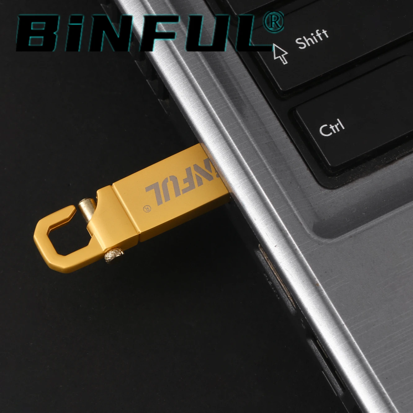 BiNFUL-محرك فلاش USB ، 4 جيجابايت ، 8 جيجابايت ، 16 جيجابايت ، 32 جيجابايت و 64 جيجابايت ، محرك Bpen ، مقاوم للماء ، معدن ، فضي ، 128 جيجابايت ، يو إس بي ، هدايا