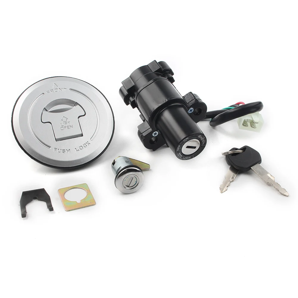 Motorcycle 4 Pin Ignition Switch Seat Lock Fuel Gas Cap Tank Cover 2 Keys For HONDA CB250 FMX 650 2005-2006 & CBR600RR 2003-2006
