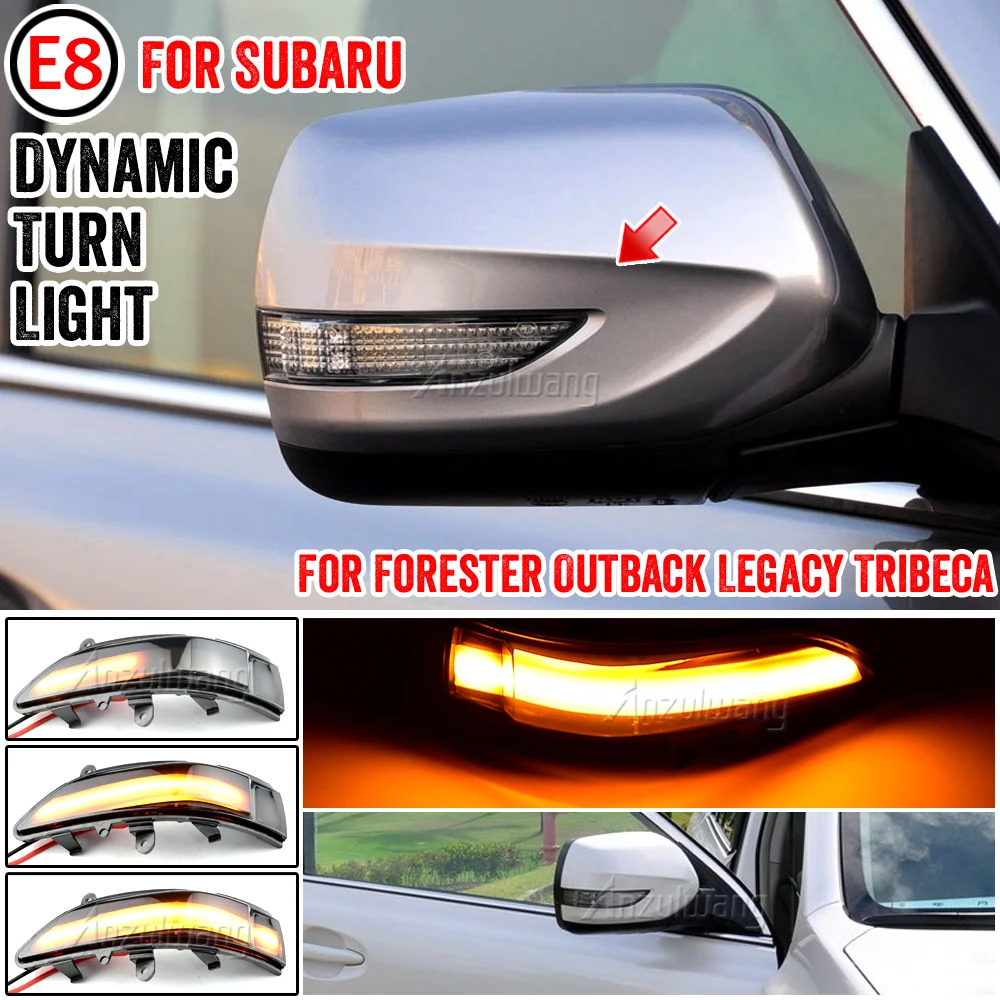 

For Subaru Forester Tribeca Outback Legacy LED Dynamic Turn Signal Side Mirror Blinker Indicator Light Lamp