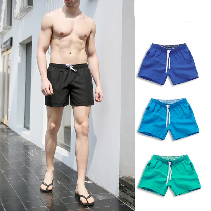 Men' New Beach Pants Shorts Summer Surf Pants Men'S Beach Pants Solid Color European And American Surf Shorts Plus Size 3xl