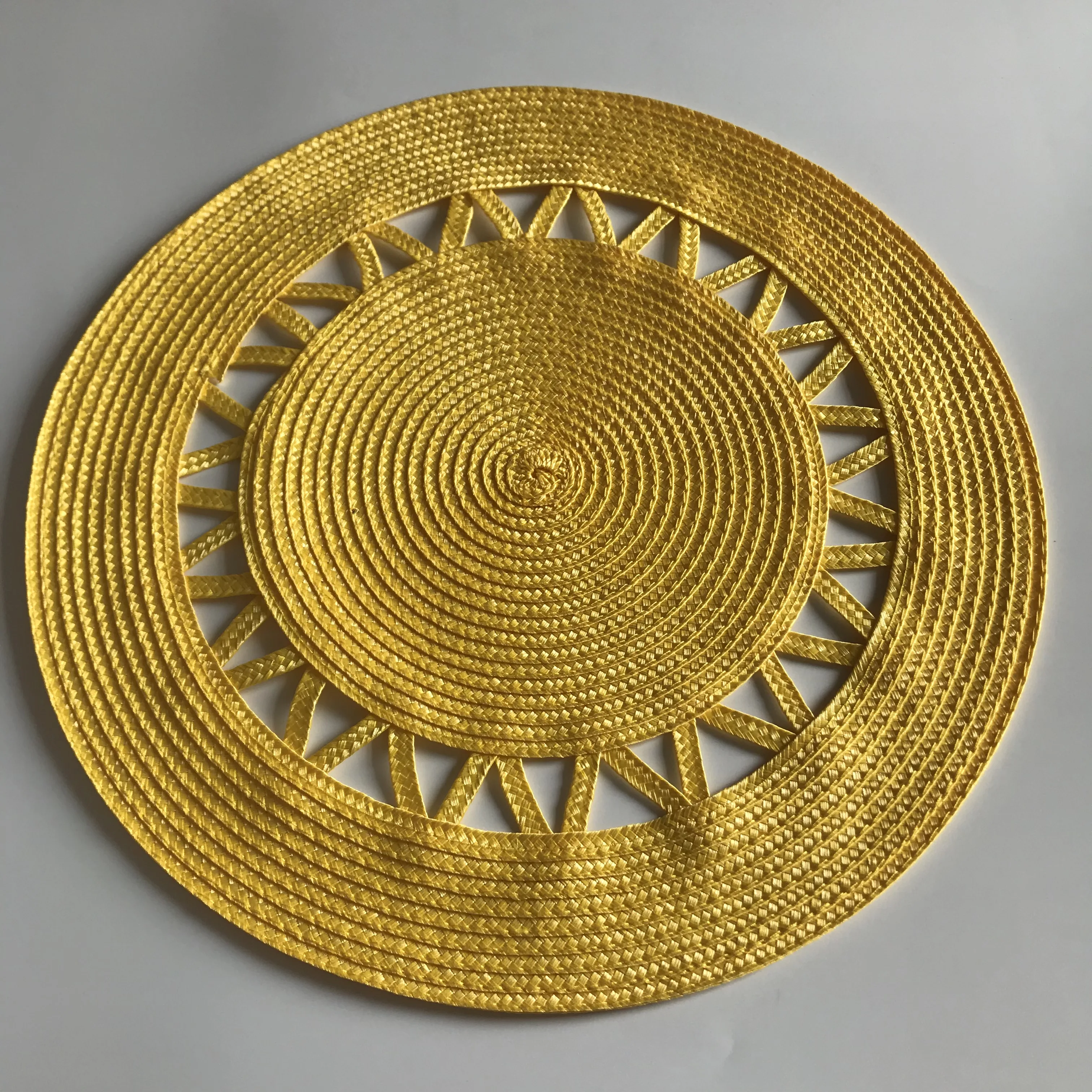 1pc Table Round Placemat Weave PP Mats Bowl Pad Hotel Cutlery Table Decoration Tray Mat Braided Style Placemat