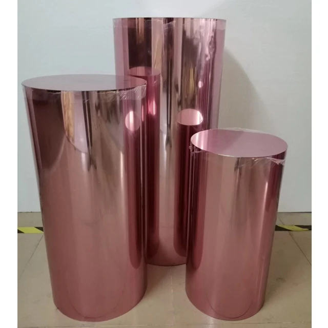 Crystal Craft rose gold acrylic cylinder plinth stands plinth set for wedding Decoration yudao670