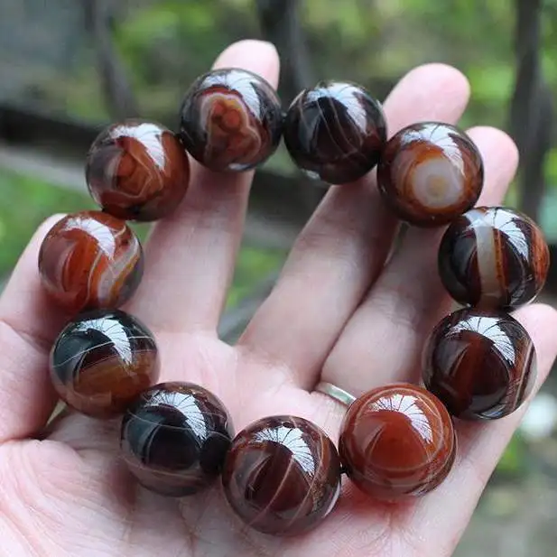 Naturalny sen Sardonyx bransoletka mężczyzn i kobiet w stylu etnicznym bransoletka biżuteria