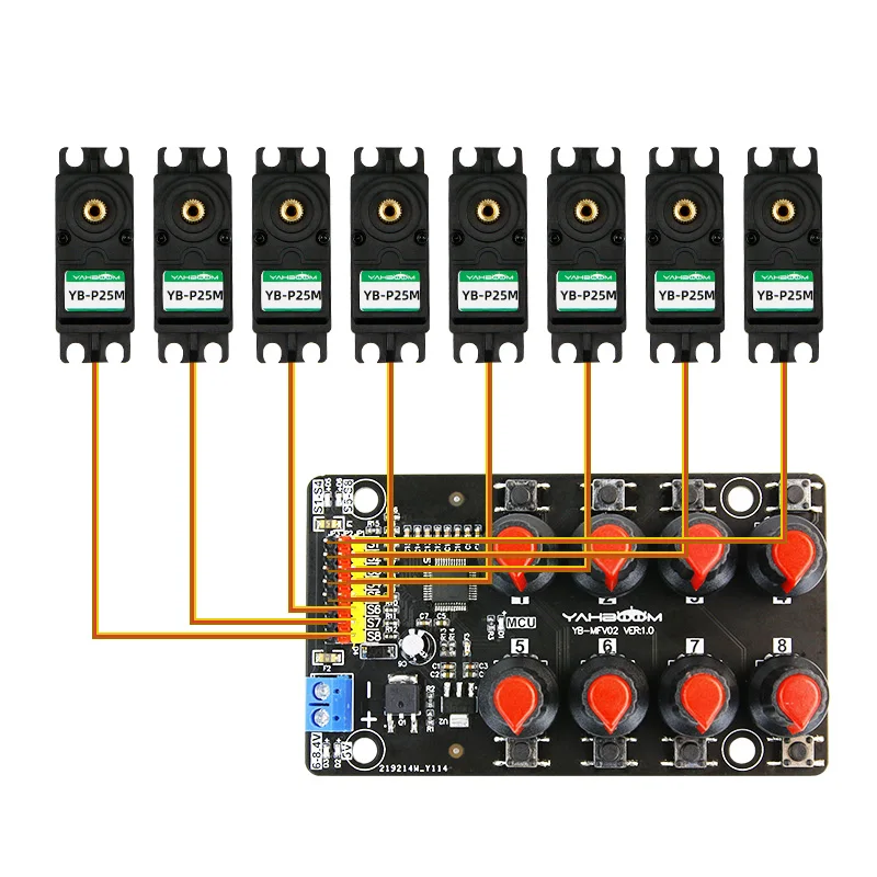 Yahboom 8 Channel PWM Servo drive debugging module board for Robotic Kit with Over-Current Protection