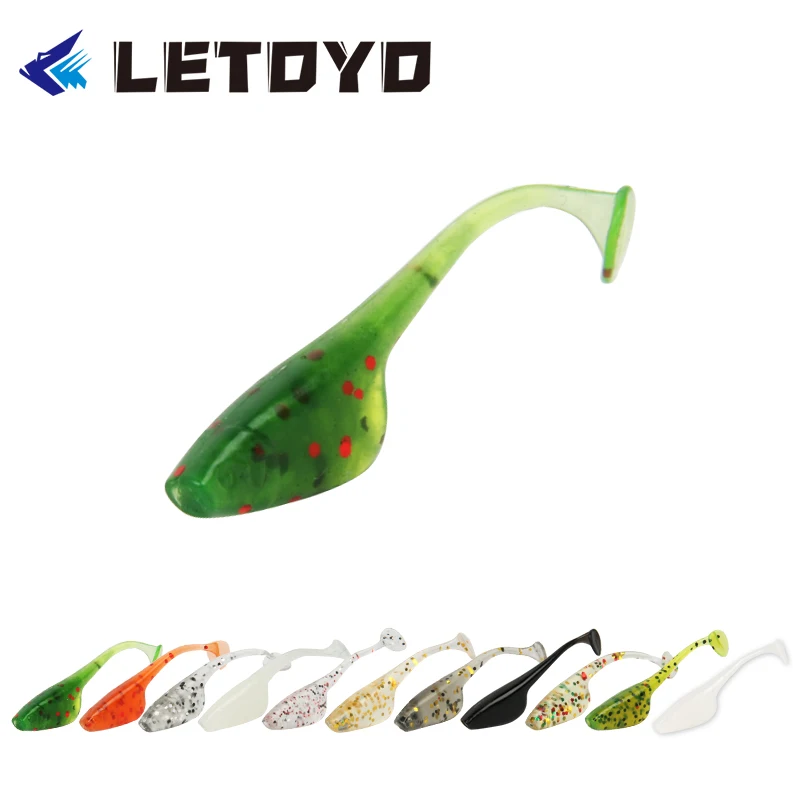 LETOYO 20pcs/Pack 4cm 0.75g T Tail Soft Baits Fishing Lures Wobblers For Bass Shad Leurre Jig Head Lure Fish Fishing Tackle Tool