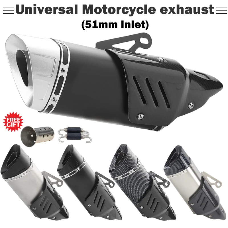 51mm Universal Escape Moto M1 Motorcycle Exhaust Muffler DB Killer Heat Shield for Ninja400 R3 R6 RC390 xmax300 zx6r Z900 gsx250