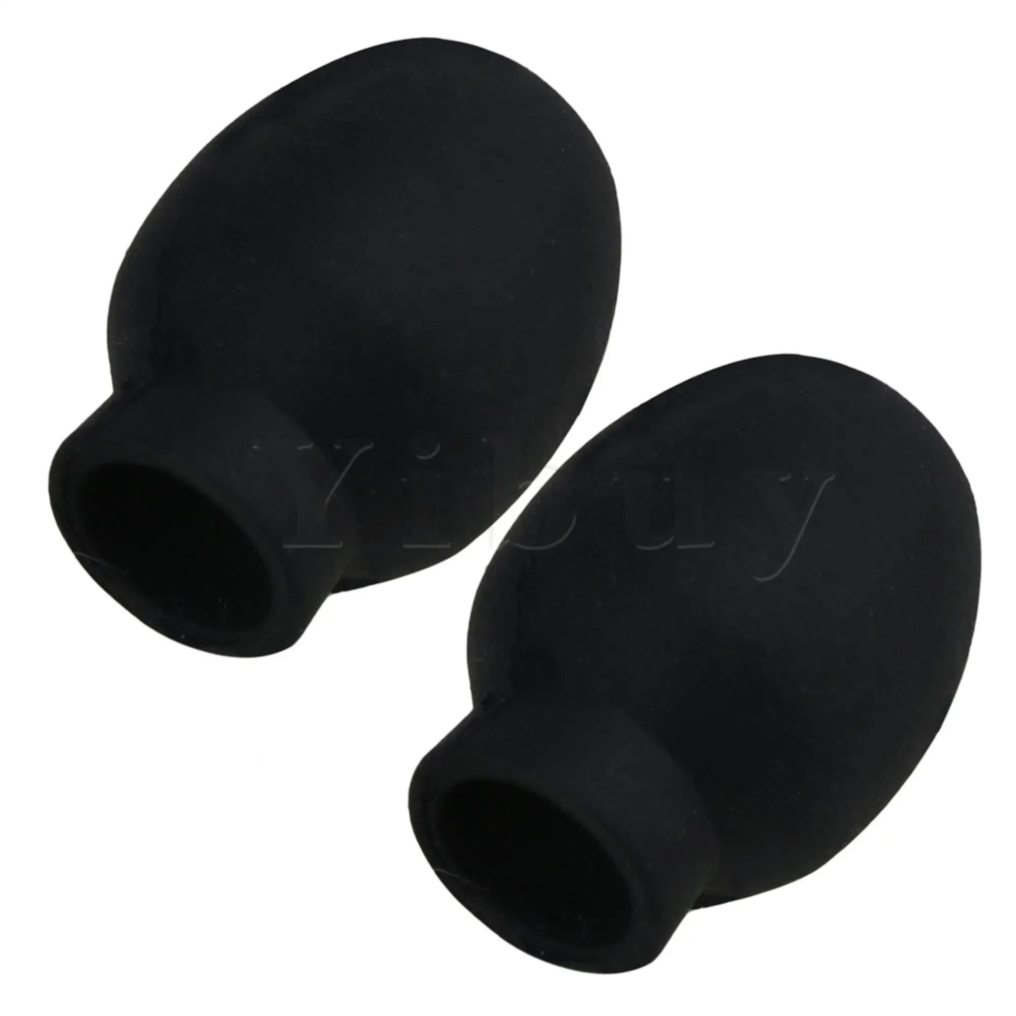 Yibuy 4PCS Rubber Oval Black Practice Tips for Drumstick Musical Replacement