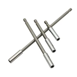 Longo Handle Hex Rod Shank, Chave de fenda Tip Holder, Quick Change Hand Tool, Soquete Extensão Bit, 60mm, 100mm, 150mm, 200mm