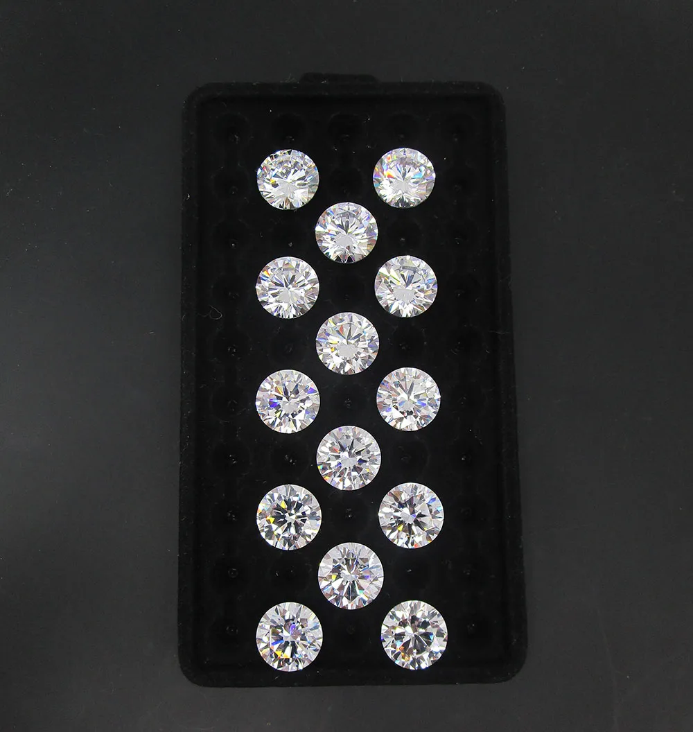 50pcs Free Shipping  A 3A 5A Grade White 0.8~2mm Loose Zircon Stone Round Cut Cubic Zirconia