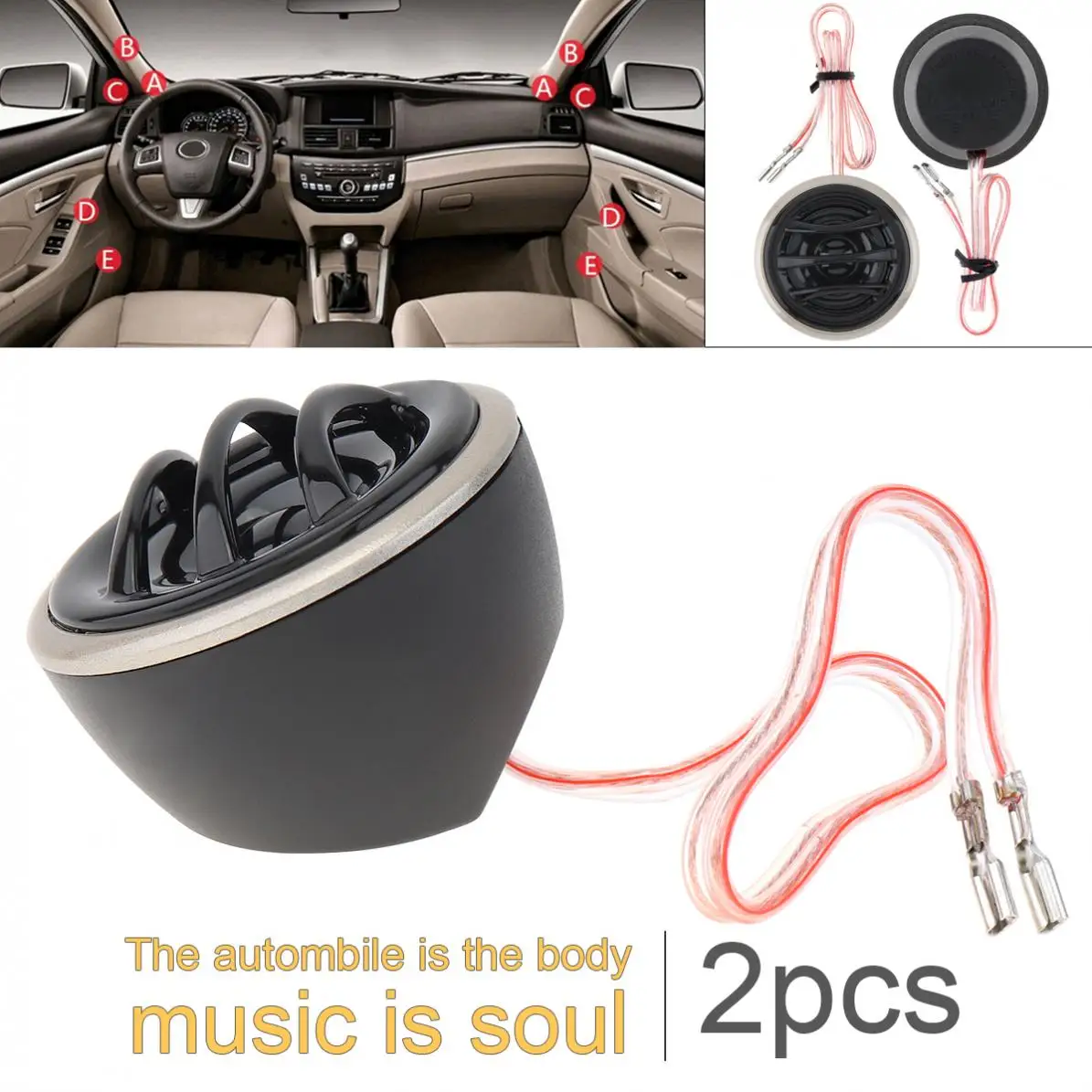 2pcs 130W Car Mini Dome Tweeter Car Speaker High Efficiency Loudspeaker Loud Speaker Super Power Audio Sound car tweeters