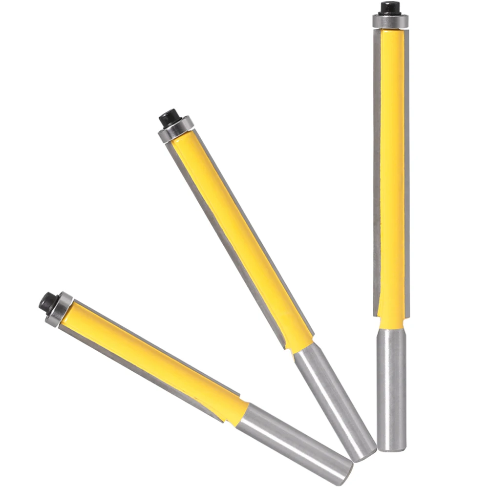 Imagem -02 - Long Blade Flush Trim Router Bit mm Shank Rolamento Final para Carpintaria Ferramenta de Corte