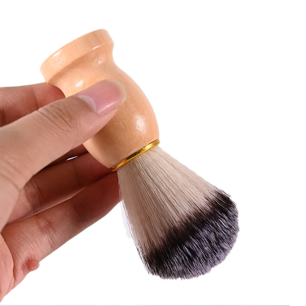 Brosse à Barbe pour Hommes, Blaireau, Rasage des Cheveux, Manche en Bois, Livres Faciaux, Appareil de Haute Qualité, Outil de Salon Professionnel