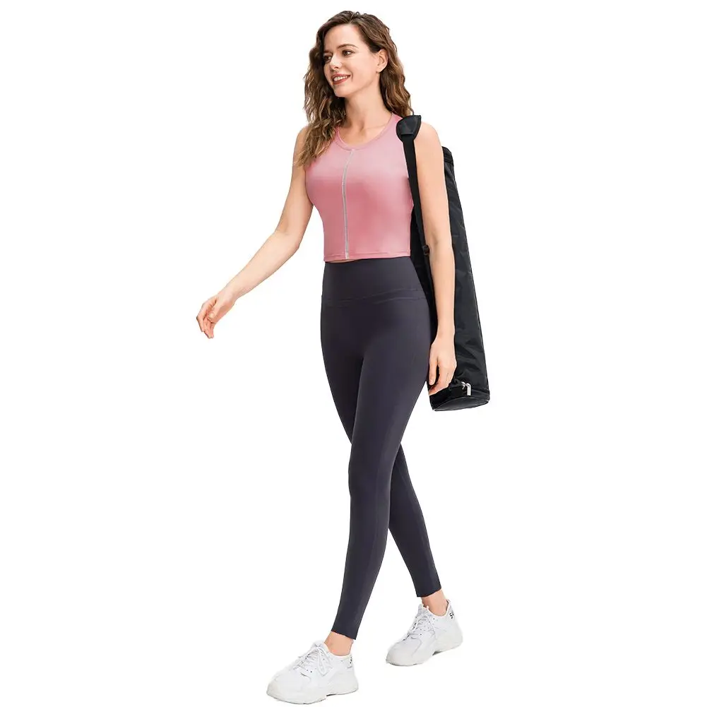 New Fashion Summer Women's Solid Color Fitness Vest Round Neck Breathable Sports Running Top Quick Drying Stretch Slim Vest W1