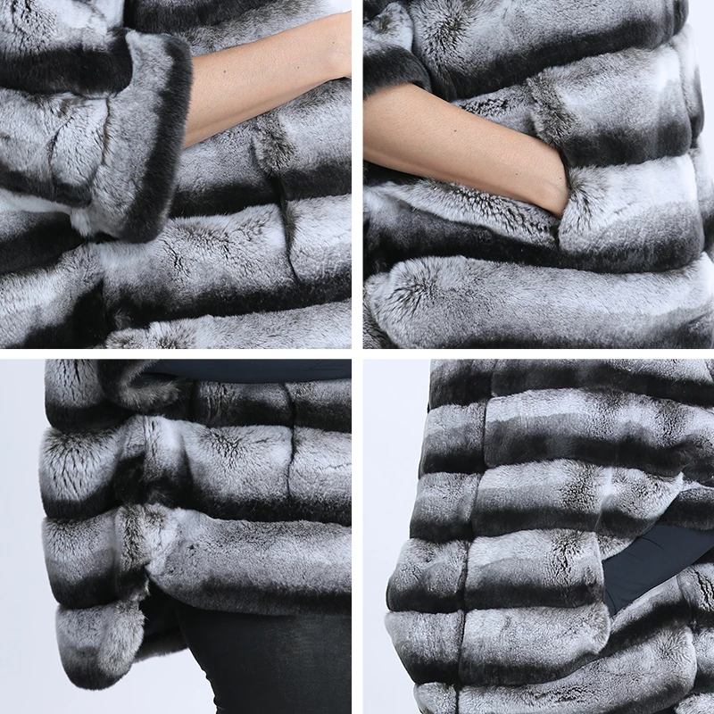 Echt Bont Jassen Vrouwen Rex Konijnenbont Jassen Dames Rabbit Fur Coat Vrouwelijke Winter Warm Vrouwen Kleding Vintage Rits 2020 Nieuwe