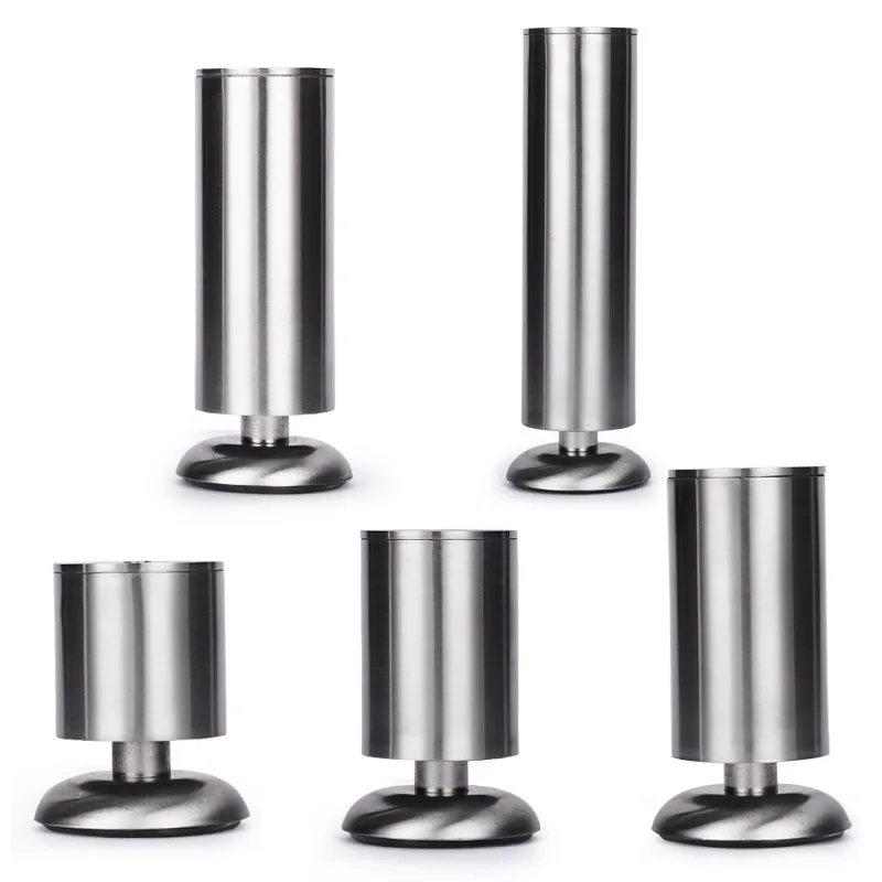 Patas de acero inoxidable para muebles, patas ajustables de 80-200mm de diámetro con goma, para mesa, sofá y cama, 4 piezas