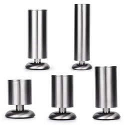 4 pcs Stainless Steel Furniture Legs 80-200mm Diameter Furniture Adjustable Cabinet Legs w/Rubber matCabinet Table Sofa Bed Feet