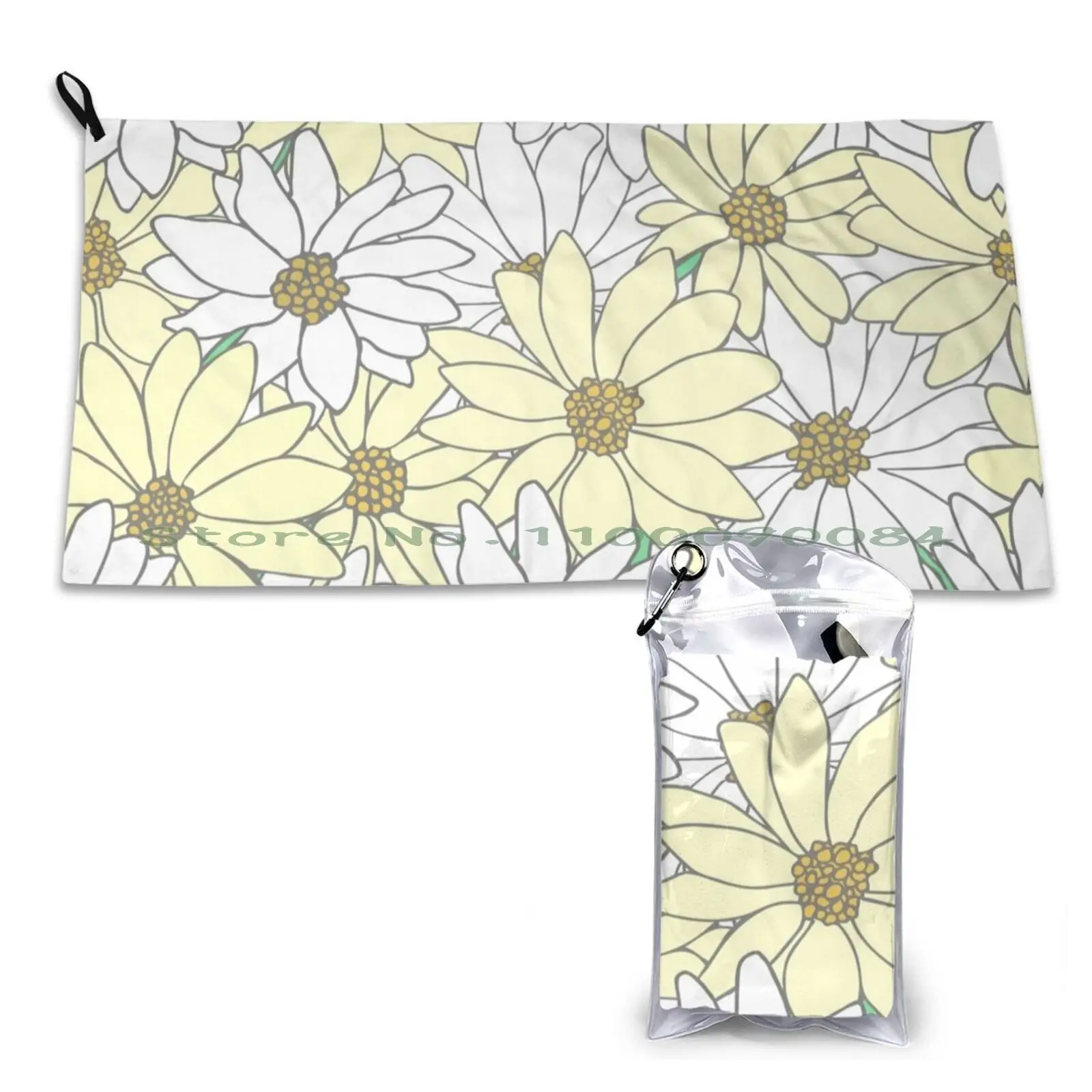 White And Yellow Flowers-Floral Pattern Quick Dry Towel Gym Sports Bath Portable Nl Nederland Netherlands The Hague Den Haag