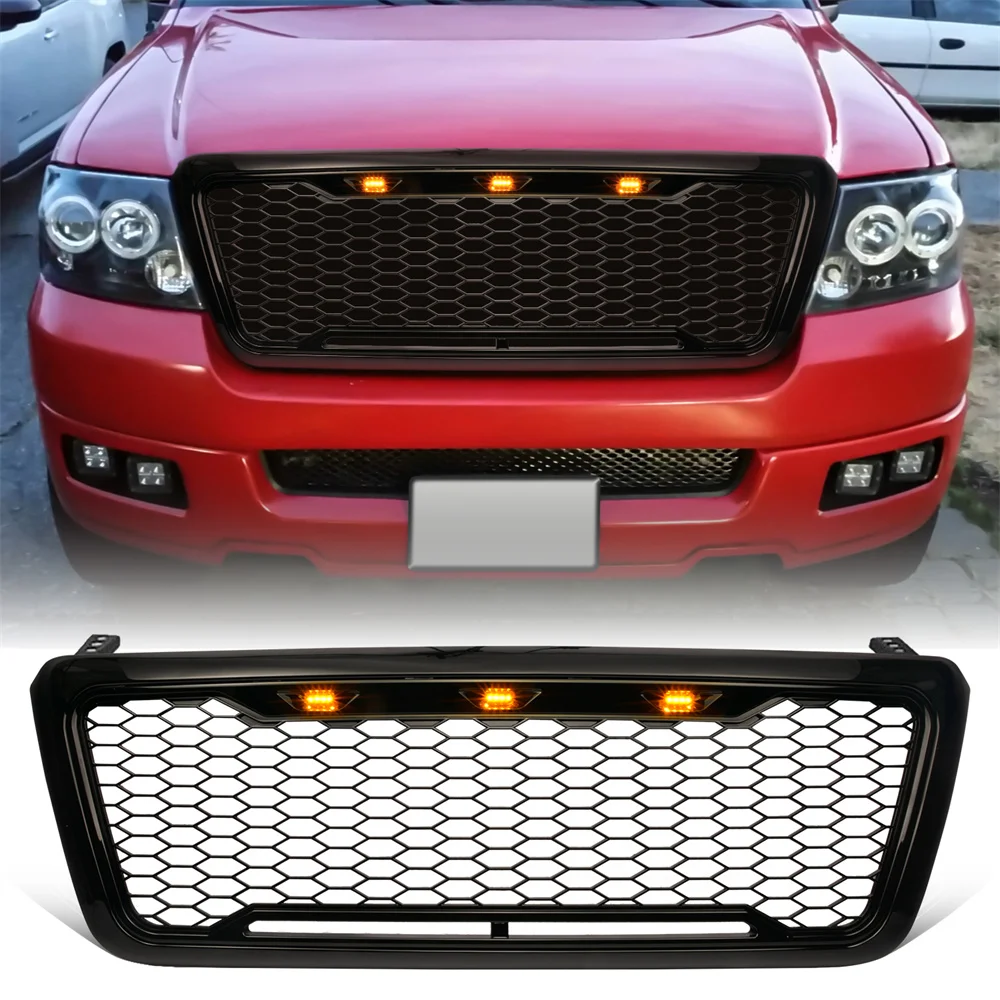 Zmodyfikowany dla F-150 Raptor Grille dla F150 przedni Grill 2004 2005 2006 2007 2008 przód Racing siatka oczkowa zderzak kratki pokrywa