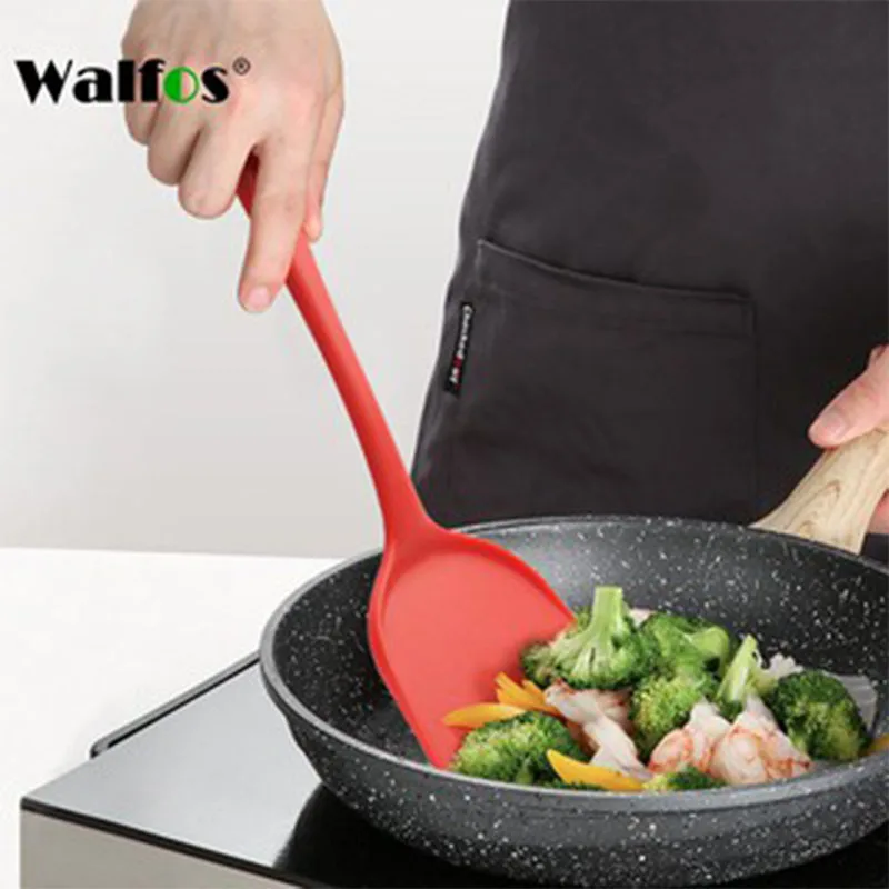 WALFOS Silicone Spatula Cooking Utensils Steak Egg Turner Shovel Non-stick Heat-Resistant Frying Pan Spatula Kitchen Accessories