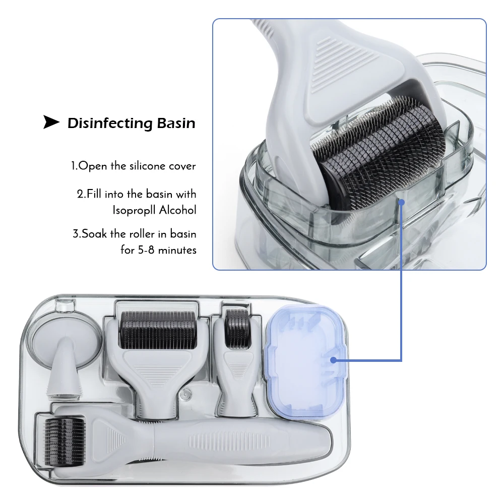 미세 바늘 더마 롤러 키트, 얼굴 마사지 롤러, 미용 스킨 케어 트리트먼트, 얼굴용 미세 롤러, 4 in 1, 5/6 in 1