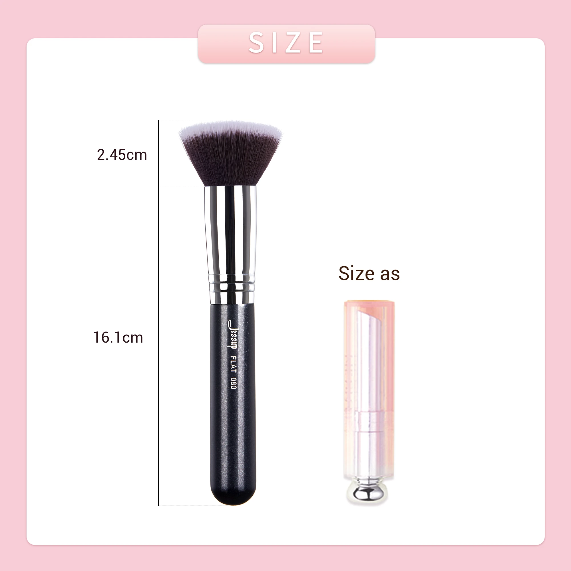 Jessup Flat Single Makeup Brush Face 1Pcs High Quality Synthetic Hair Wooden Handle Cosmetic Tool For Professionals&Beginner 080