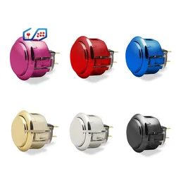 Original SANWA Arcade push button OBSJ-30 Metallic Push Button 30mm 24mm Chrome Plated Switch for Arcade Game Joystick Parts