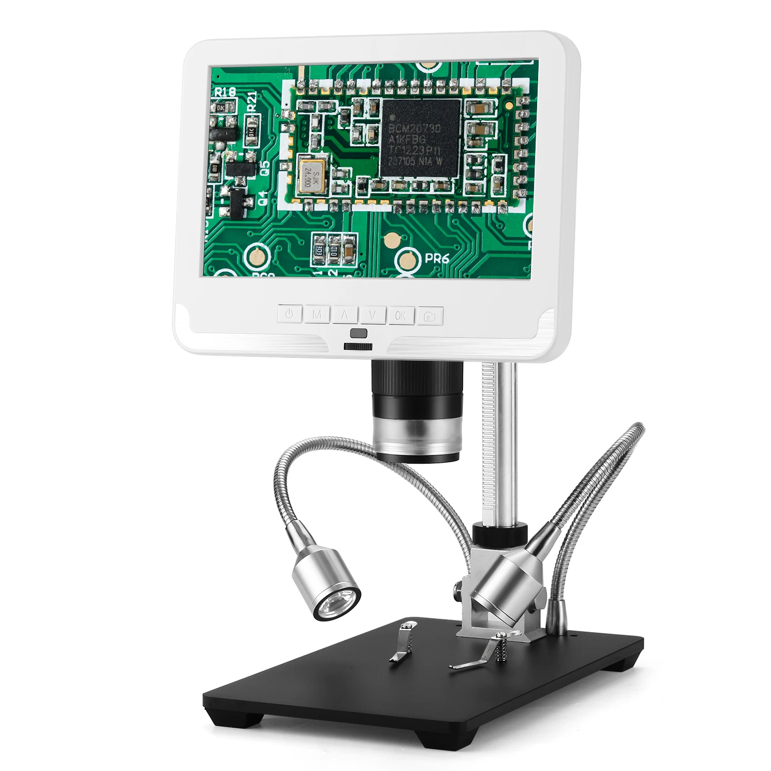 Microscopio digitale USB !star per saldatura PCB portatile AD206 con lente d'ingrandimento a 8 LED strumenti di riparazione del telefono bianco con metallo