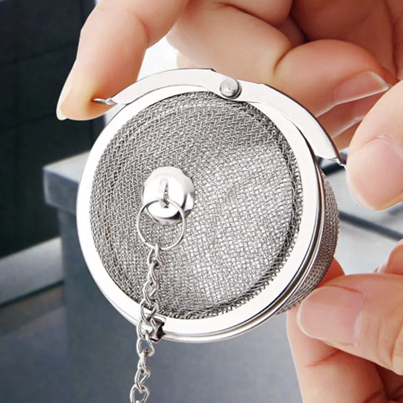 Stainless Steel Tea Strainer Locking Tea Infuser Filter Mesh Tea Ball Seasoning Herb Spices Ball Strainer Kitchen Accessories