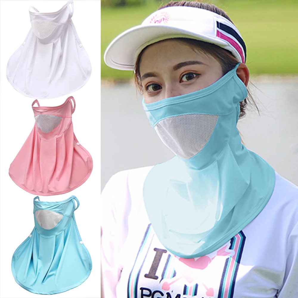 

Women Golf Sunscreen Mask T Shirt Sun Protection Breathable Long Sleeve Bottoming Shirt Anti-UV Golf Sportswear Catazer