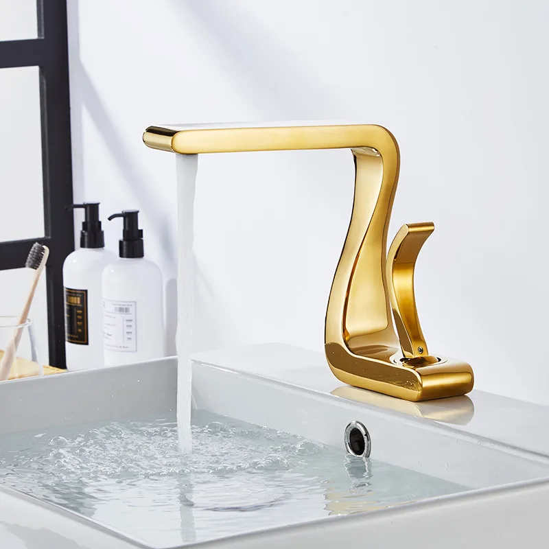 

Gold Bathroom Basin Faucet Hot and Cold Black Basin Mixer Faucet Lavotory Faucet Bathroom Vessel Sink Mixer Taps Brass