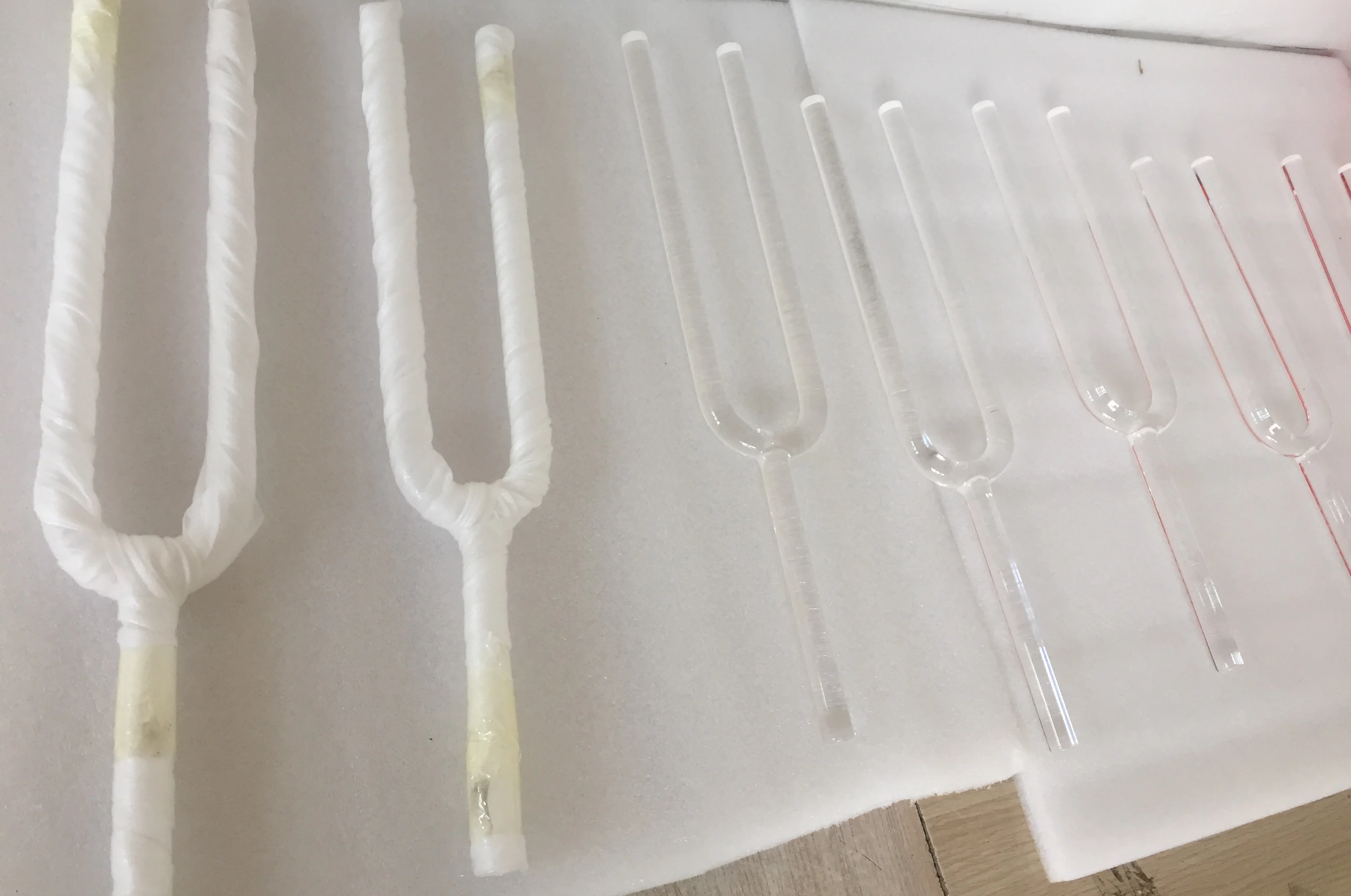 5 pcs of tunning forks 16mm crystal Rod  tunning forks, any 5 notes you can choose from  3C to 4B, 432hz